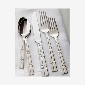 ชุดเครื่องใช้บนโต๊ะอาหาร5ชิ้นมีดส้อมเครื่องล้างจานปลอดภัยใช้ในครัวโต๊ะคาเฟ่บ้านสีทองชุบ - Product Image 5