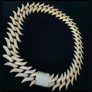 14mm 35 quilates moissanita rodio plateado Hip Hop cadena de eslabones cubanos regalo de boda para hombres corte redondo helado plata esterlina - Product Image 1