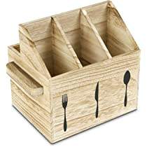 Acacia Wood <b>Kitchen</b> <b>Utensil</b> Holder Single Tier Flatware Storage Caddy at Wholesale Exporter Worldwide - Product Image 6