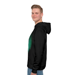Pull à capuche en molleton de polyester à motif uni imprimé par sublimation personnalisée pour hommes et femmes, teint dans des tons unis, pour l'hiver - Product Image 5