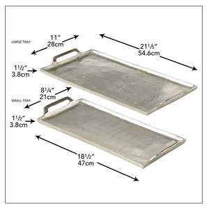 Bandeja de servicio de metal plateado para el hogar, accesorio decorativo de Estilo Vintage para hotel, restaurante, bar, utensilios de cocina, Decoración de mesa, hecho en la India - Product Image 5