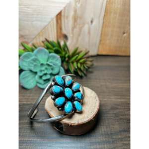 Sheila Becenti Golden Hill Turquoise & Sterling <b>Silver</b> Fashion <b>Cuff</b> <b>Bracelet</b> - Product Image 2