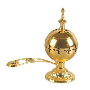 Brass <b>Moroccan</b> Agarwood Incense Burner Hand-made Eco-Friendly Religious Home <b>Decor</b> with Gold Finish - Product Image 6