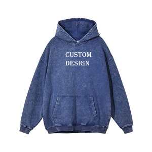 2025 Winter Urban Vintage Regular Fit Unisex Fleece Hoodie 3D Embroidery Digital Printing Acid <b>Wash</b> Custom Feel Worn-In Look - Product Image 2