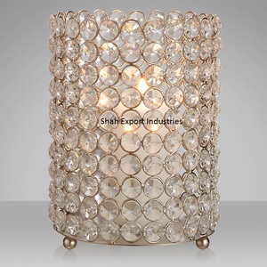 Ensemble de 2 bougeoirs votifs en cristal argenté Forme ronde Centres de table de luxe Fournitures de fête pour événement de mariage - Product Image 4