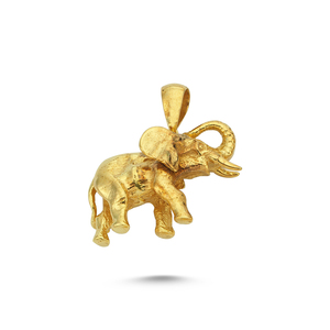 Collar de circón con dije de elefante enorme para mujer, colgante de Animal de 14K de oro sólido, venta al por mayor de joyería de Turquía - Product Image 4