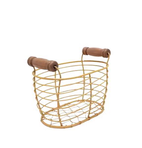 Cesta de alambre de metal ecológica hecha a mano de primera calidad en hierro de alta calidad con diseño elegante de lujo para uso en restaurantes de hoteles en el hogar - Product Image 2