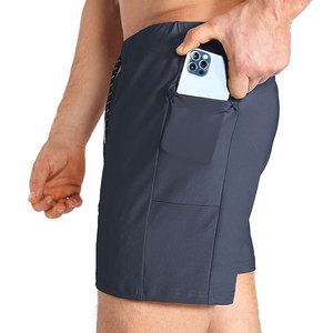 Pantalones Cortos Deportivos para Hombre, Todos los Tamaños, Nueva Llegada, Última Moda, Color Sólido, para Gimnasio, Entrenamiento, Fitness, Poliéster No Tejido, Secado Rápido - Product Image 6