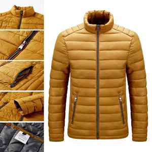 Venta caliente chaqueta de invierno larga personalizada para hombres impermeable espesar poliéster acolchado Parka tela de características ligeras - Product Image 4