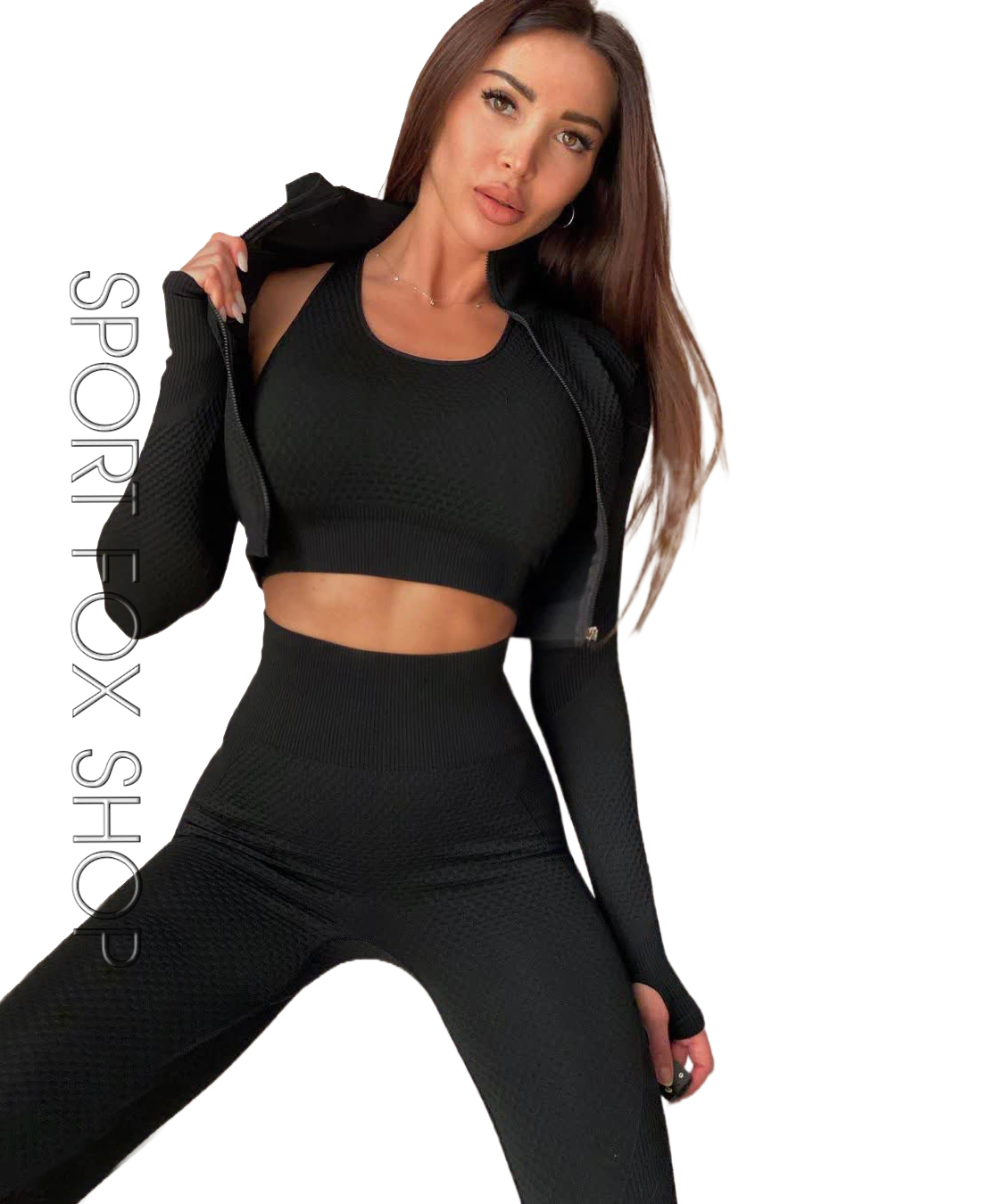 Women's Yoga Suits 3pcs Sport Suits Fitness Yoga Running Athletic Tracksuits, Gym Outfit Workout Sports Wear Quick Dry