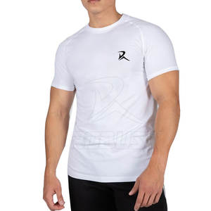 Venta al por mayor de los hombres personalizados de secado rápido Fitness camiseta de poliéster en blanco ajustado Athletic Gym Sport camiseta de entrenamiento - Product Image 1