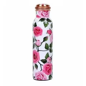 Beautiful Rose Design Copper <b>Water</b> <b>Bottle</b> For Women Perfect Gift Choice For Pure And Healthy Hydration - Product Image 1