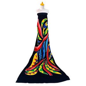 Sarong de plage une pièce en rayonne 100% Style d'ornements floraux peints à la main inspiré de Bali - Product Image 1