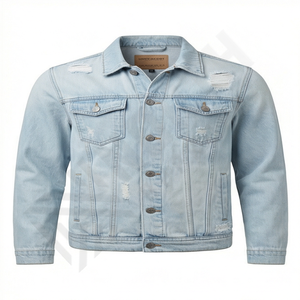 Chaqueta Vaquera Personalizada para Hombre, Estilo Urbano, con Botones, Fabricante de Abrigos Vaqueros, Prenda Exterior Moderna y Duradera - Product Image 1