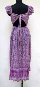 Fortement recommandé Ivoire couches Maxi à volants manches courtes fente robe élégante pour les femmes par l'exportateur indien personnalisé ensemble d'articles OEM - Product Image 2