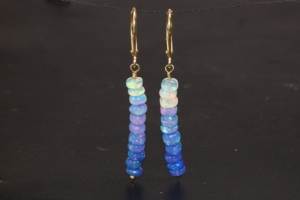 925 Sterling <b>Silver</b> <b>Dangle</b> <b>Earrings</b> for Women Stylish Trendy Blue Opal Beaded Birthstone Jewelry for Anniversary Wedding Party - Product Image 4