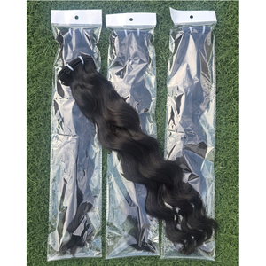 Premium Luxury 14" Natural <b>Body</b> <b>Wave</b> Hair Bundles Original 100% Indonesian Human Virgin Remy Hair Double Weft Hair Extensions - Product Image 6