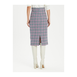 Falda de franela a cuadros para mujer sin forro y sin bolsillos - Product Image 5
