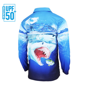 Venta al por mayor UPF50 + Polos de pesca Impresión digital Absorbe el sudor Ropa de pesca Transpirable Impermeable Tallas grandes disponible - Product Image 2