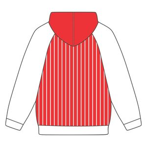 DST Delta Red Body White Raglan Pinstripes Sudadera con capucha Mezcla de algodón Hermandad de Mujeres Griegas Ropa Divine Nine HBCU Greek Life Ropa - Product Image 3
