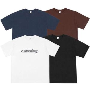 Vente en gros impression vierge lavage à l'acide blanc t-shirt lourd t-shirt surdimensionné hommes graphique lavage à l'acide vintage t-shirts personnalisés - Product Image 1