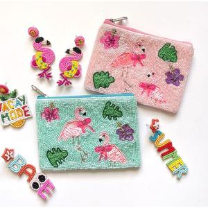 Porte-monnaie perlé fait main, pochette brodée en perles, sac à main perlé personnalisé, portefeuille en cristal amusant - Product Image 5