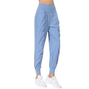 Pantalones de jogging plisados de secado rápido para mujer, pantalones capri deportivos ajustados para Fitness, bolsillos Capri para Yoga, pantalones deportivos para correr, ropa teñida - Product Image 5
