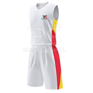Conjunto de uniforme de baloncesto de tela transpirable con número personalizado y combinaciones de colores del equipo uniforme de baloncesto personalizado - Product Image 2