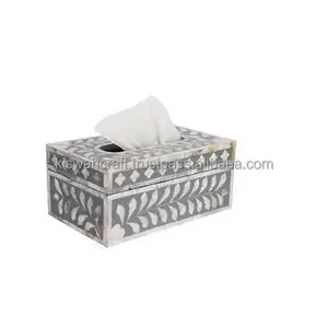 Nueva caja de pañuelos de diseño de lujo, soporte de pañuelos de decoración de vajilla, caja de pañuelos de diseñador con incrustaciones de hueso personalizadas para el hogar y hoteles - Product Image 5