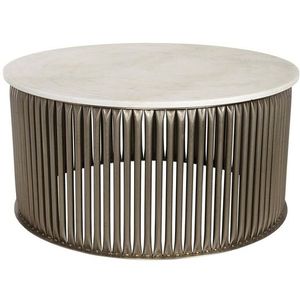 โต๊ะกาแฟโลหะเหล็กแนวอุตสาหกรรมและวินเทจพร้อมหินอ่อนท็อปสำหรับบ้านวิลล่าเฟอร์นิเจอร์ห้องนั่งเล่นสไตล์โบราณ - Product Image 3