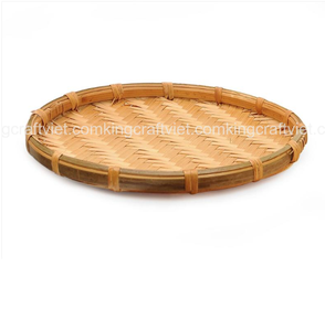 Bandeja de bambú tejida a mano de alta calidad-Diseño minimalista para cocina y baño Almacenamiento de joyas y alimentos Origen de Vietnam - Product Image 2