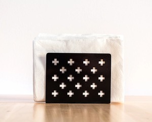 Stylish Black Finished With Plus Cutwork Design <b>Napkin</b> <b>Holder</b> For Dining Table Countertop And Everyday Table Organization - Product Image 6