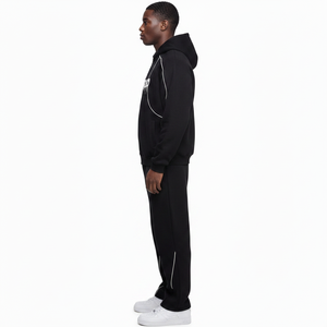 Ensemble sweat à capuche et pantalon de survêtement 2 pièces pour homme, coupe lourde, coupe-vent, 100% coton, style vintage hiver, ourlet fendu, boucle en tissu éponge, cordon de serrage - Product Image 3