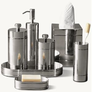 Ensemble de salle de bain de luxe moderne poli chromé vanité en tôle à bas prix comprend des accessoires essentiels - Product Image 1