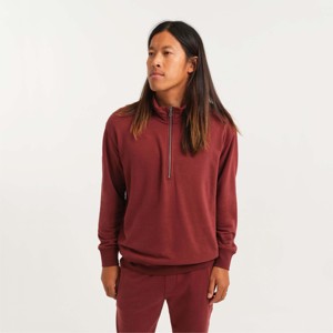 Vente en gros d'usine Logo personnalisé col montant demi-fermeture éclair Pull en coton pour hommes pull surdimensionné sweat à capuche - Product Image 3