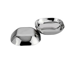 Bol à plat élégant en acier inoxydable avec finition miroir élégante et design moderne pour servir des soupes, des pâtes, du riz et des légumes frais - Product Image 1