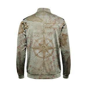 Sweat à capuche numérique avec fermeture éclair pour hommes, streetwear à col haut avec tissu technique de camouflage lavé brodé en 3D pour l'hiver - Product Image 2