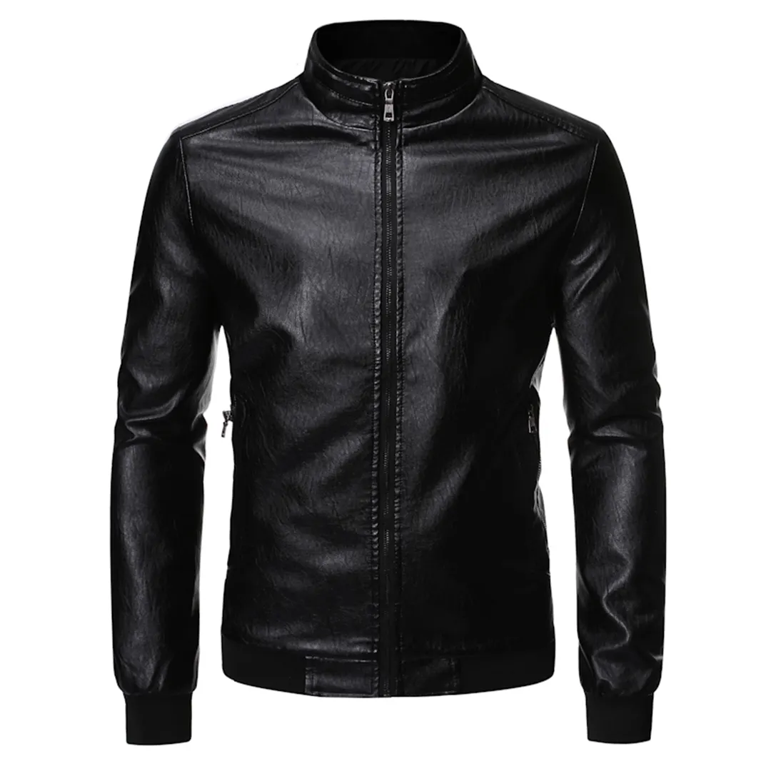 Moda tasarımları Boys klasik Biker ceket motosiklet deri ceket erkekler için slim fit özel deri ceket
