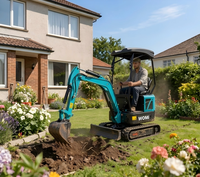 Mini-excavatrice compacte sur chenilles 1T 2T avec accessoires pour moteur importé