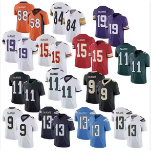 Camiseta de fútbol americano poliéster sublimación logotipo personalizado al por mayor - Product Image 1