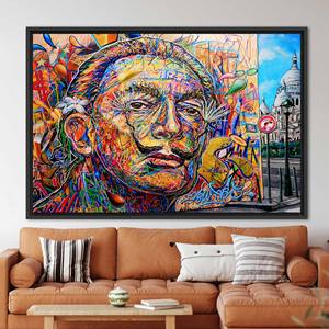 Impression sur toile élégante de Salvador Dali Graffiti - Décoration moderne, 1P : encadré noir - Product Image 1