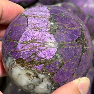 Sphère de Purpurite en Gros, Pierres de Quartz Violet Naturel, Boule de Cristal Polie, Artisanat pour la Décoration - Product Image 3
