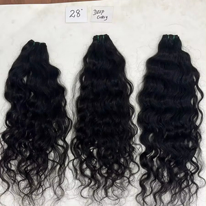 Haute qualité 28 pouces lâche vague profonde indien 100% extensions de cheveux humains non transformés prix de gros - Product Image 1