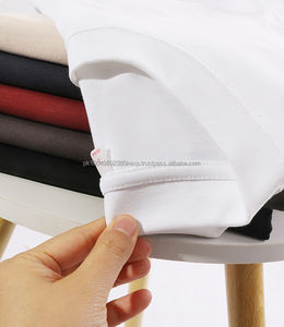 Hot unisexe décontracté 100% coton 300gsm lourd surdimensionné col rond T-Shirt anti-boulochage respirant solide tricoté T-Shirt pour hommes - Product Image 2