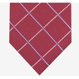 Cravatta da Uomo Canton Grid Tie Club Room Rossa con Stampa Floreale Jacquard, Logo Personalizzato, Stile Casual da Festa, Taglia Regolare, in Lana, Seta e Poliestere - Product Image 3