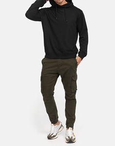 เสื้อฮู้ดฤดูหนาวของผู้ชายสีดำล้วน450GSM เฮฟวี่เวตผ้าฝ้าย100% พิมพ์โลโก้ได้ตามต้องการ - Product Image 6