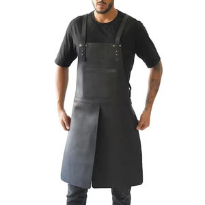 High Quality Durable Solid Color Leather Cooking <b>Bib</b> <b>Personalised</b> Multi-Purpose Sleeveless Apron with Your Own Logo Washable - Product Image 4