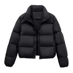 <b>Women</b> 2025 Winter <b>Padded</b> Regular <b>Coat</b> Wear Zipper Jacket Stand Collar Warm Lady Solid Color Outwear Puffer Casual Cotton Nylon - Product Image 2