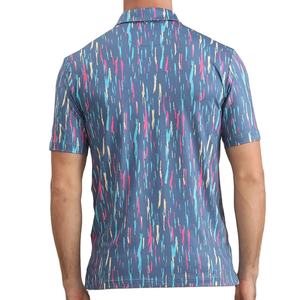 Polo de golf graphique grande taille pour hommes vente en gros de t-shirts avec logo personnalisé polyester spandex impression décontractée et performante mode - Product Image 3