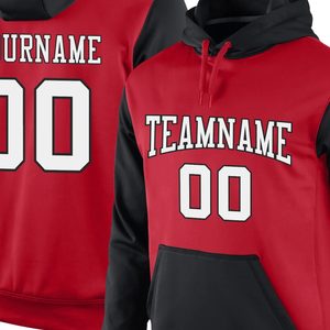 Sudadera con Capucha Sublimada Personalizada para Equipos, Sudadera con Capucha Personalizada Roja y Negra con Logotipo OEM, Diseño de Fábrica de Ropa Deportiva al por Mayor - Product Image 2